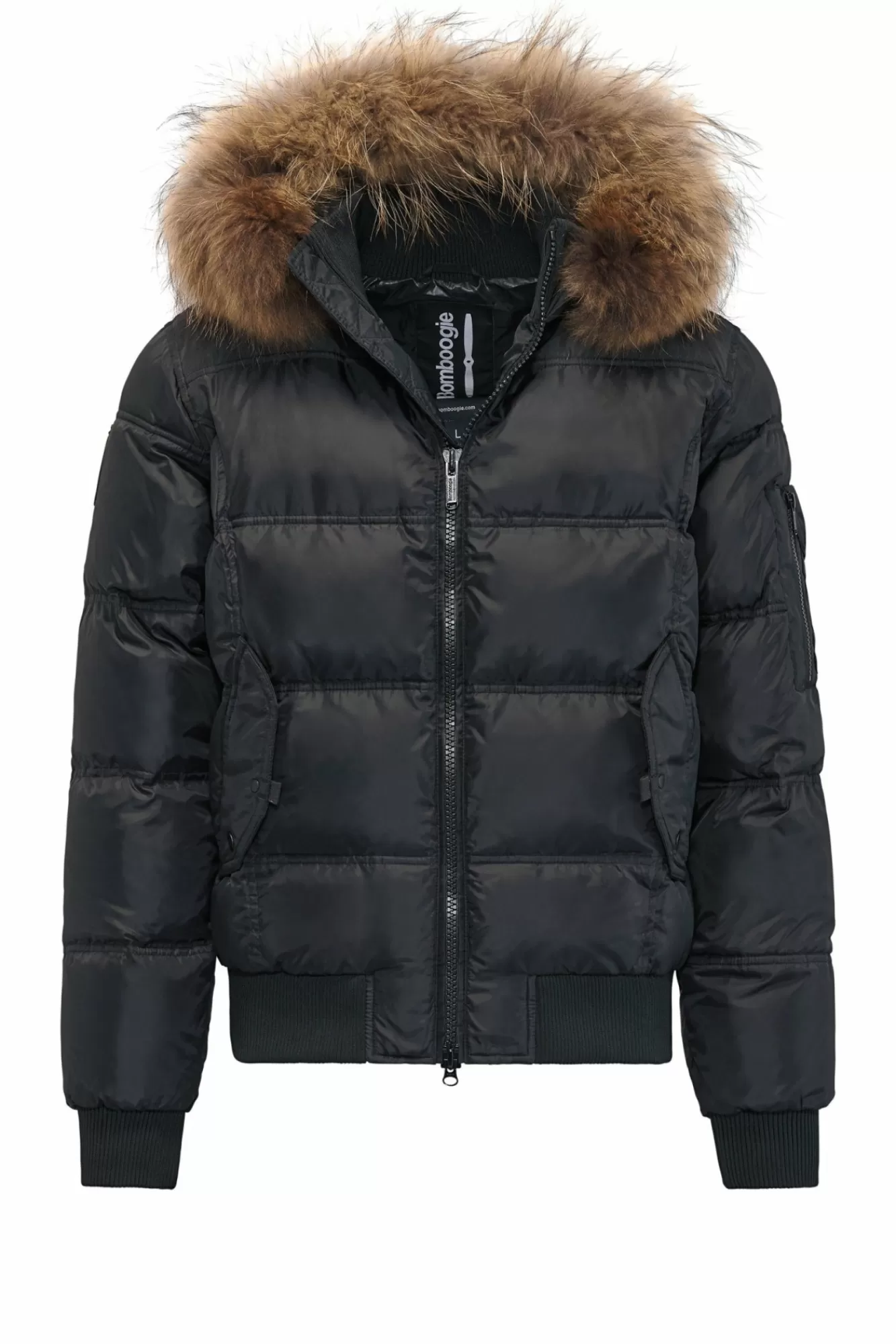 Bomber Imbottito In Piuma Con Bordo In Pelliccia Corta>Bomboogie Cheap