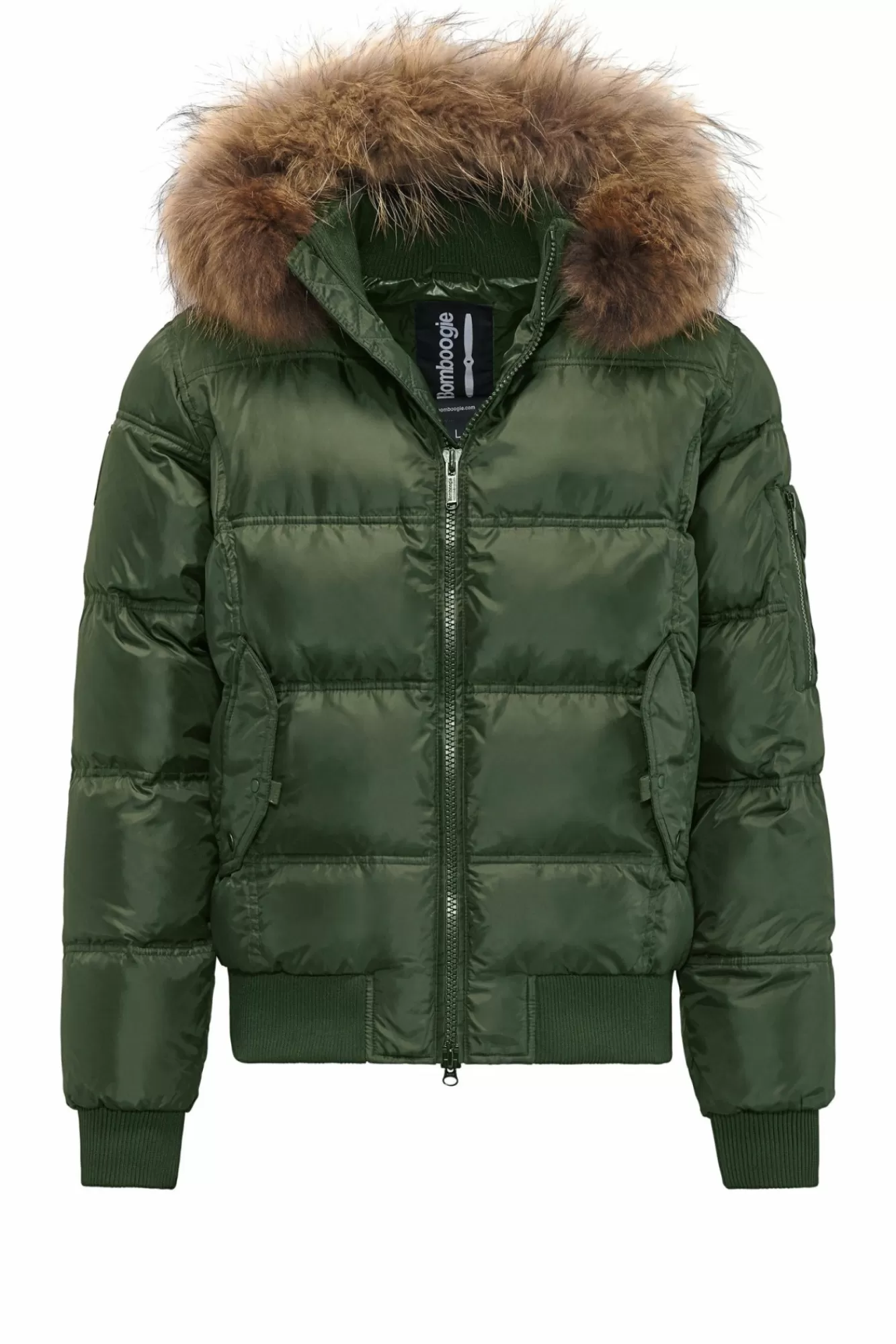 Bomber Imbottito In Piuma Con Bordo In Pelliccia Folta>Bomboogie Shop