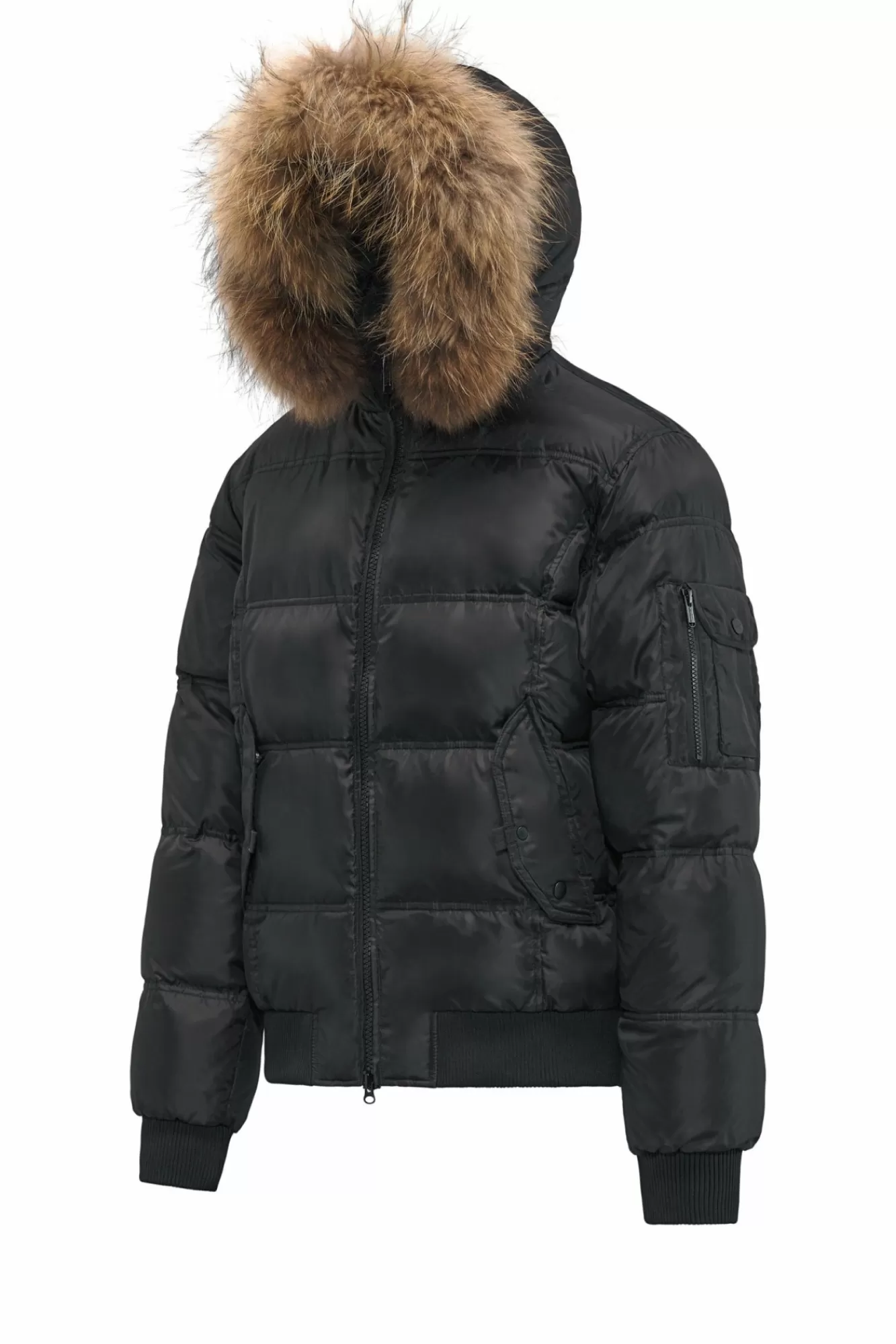Bomber Imbottito In Piuma Con Bordo In Pelliccia Folta>Bomboogie Sale