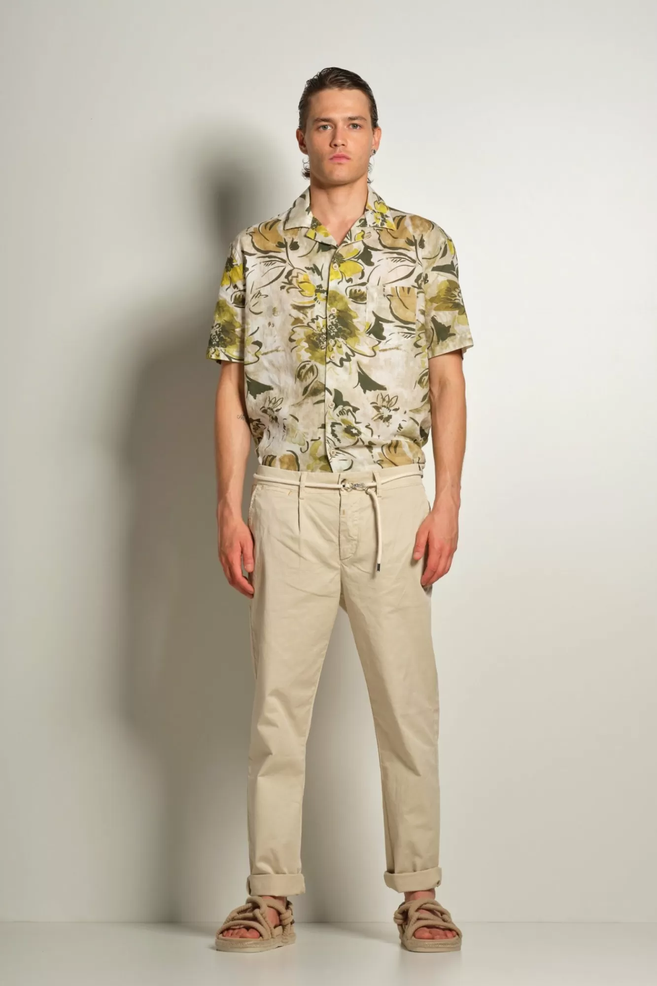 Camicia A Manica Corta Stampata In Lino/Cotone>Bomboogie Best