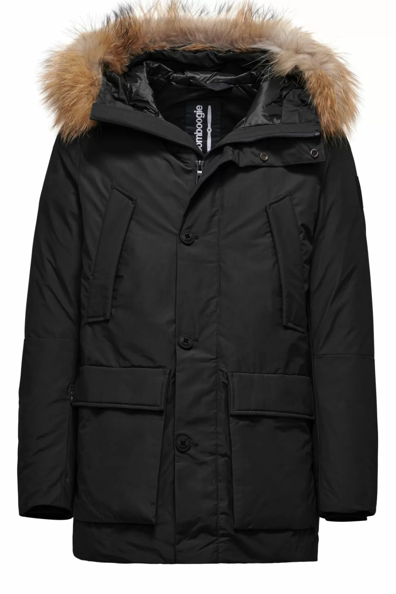 Parka Imbottitura Riciclata Con Bordo Cappuccio In Vera Pelliccia>Bomboogie Sale