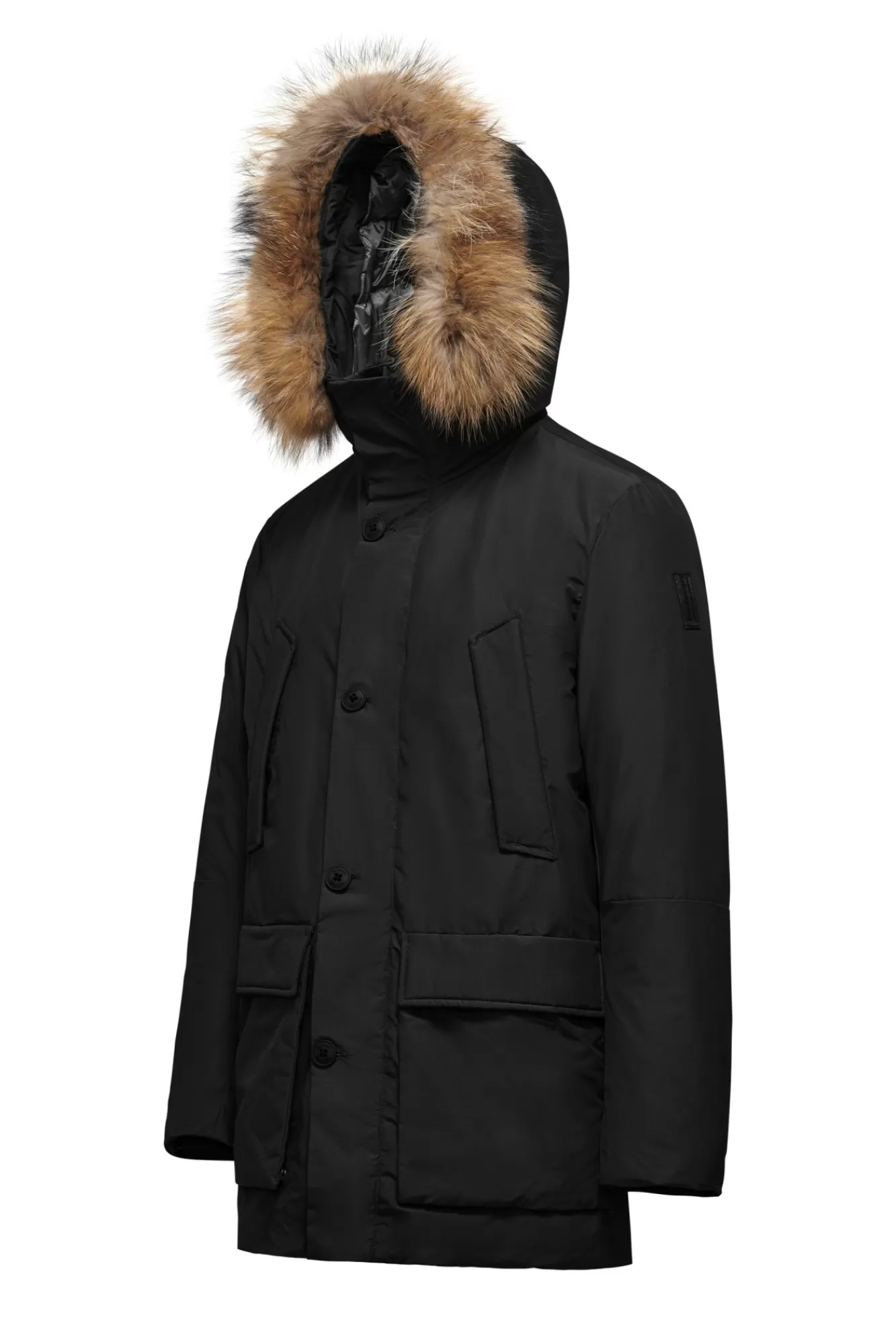 Parka Imbottitura Riciclata Con Bordo Cappuccio In Vera Pelliccia>Bomboogie Sale